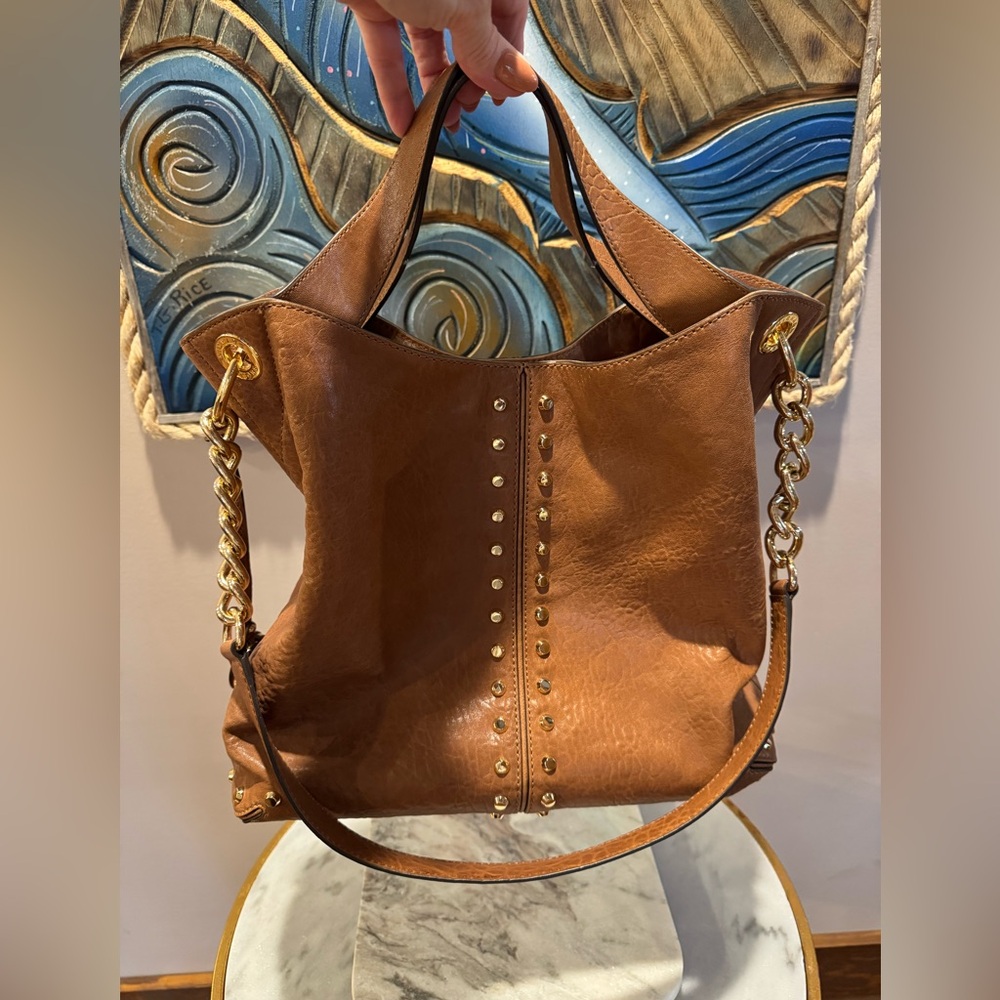 Michael Kors Leather Uptown Astor Shoulder Bag Walnut Color